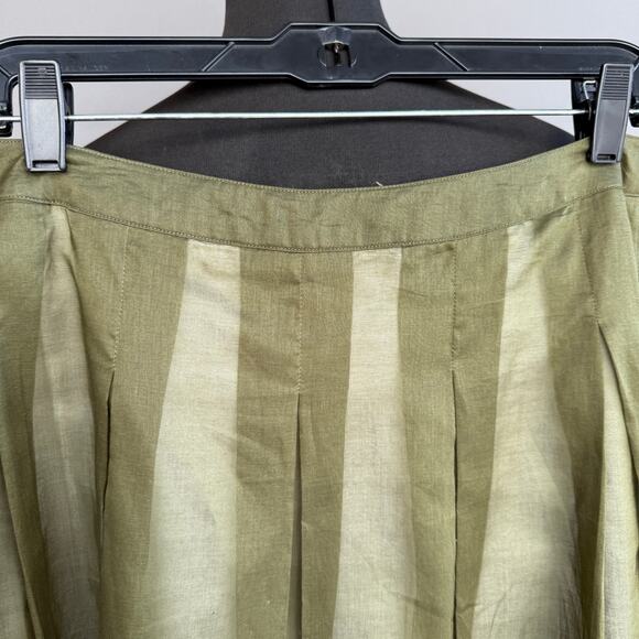 NEW Talbots pleated skirt - olive green - sheer - holiday - cotton - size 10P - Picture 2 of 10